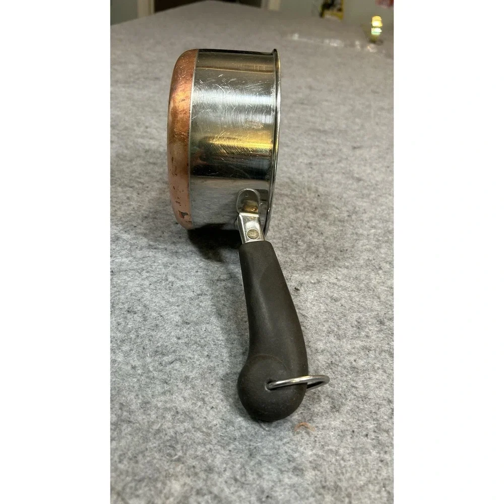 1801 Revere Ware 1 Quart Qt  Saucepan Copper Bottom USA 👉 No Lid👈